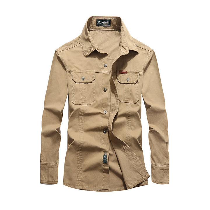 Herren Canvas-Overshirt mit Brustklappen und robustem Baumwollmix Drune