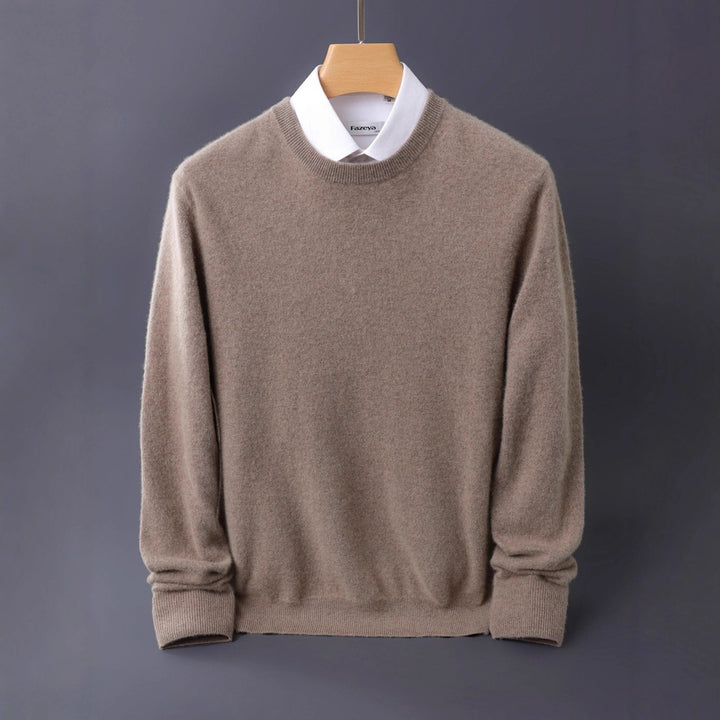 Herren Feiner Rundhals-Strickpullover in Kaschmir‑Optik mit gerippten Bündchen Drune