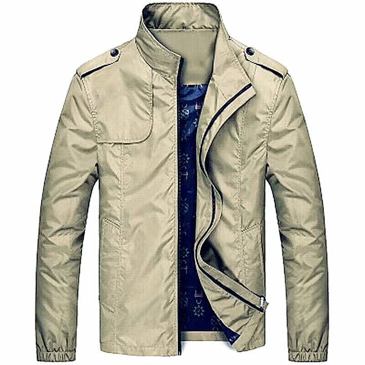 Herren leichte Utility-Fieldjacke mit Stehkragen und Epauletten Drune