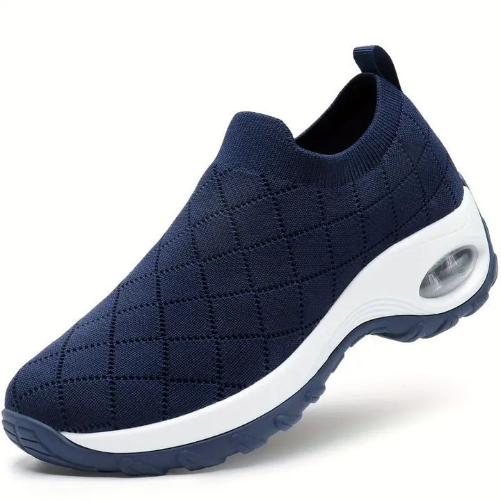 Damen Slip-On Strick-Sneaker mit Luftkissen und dämpfender Plateausohle Drune