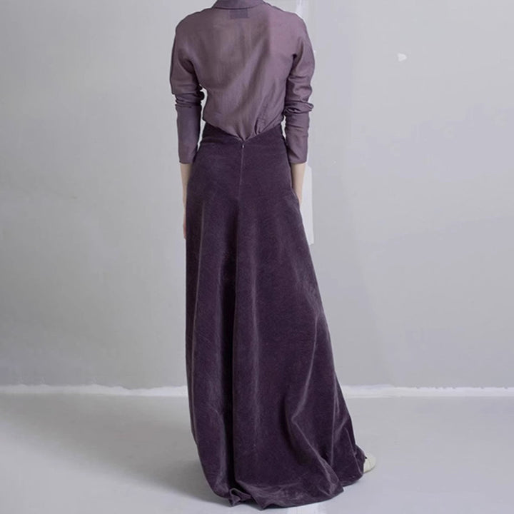 Damen eleganter Midirock aus hochwertigem Velours Drune
