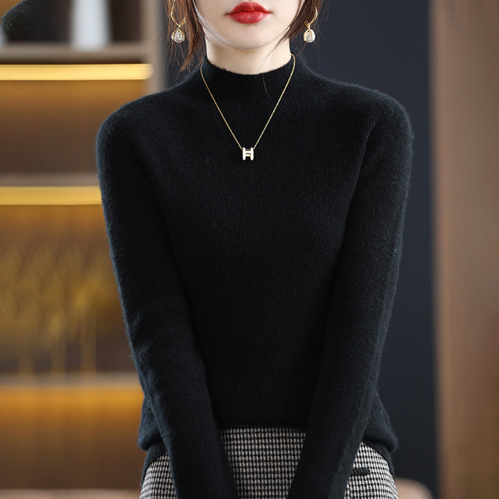 Damen Schmaler Kurzrollkragenpullover in kuscheliger Kaschmir‑Optik mit feiner Rippenstruktur Drune
