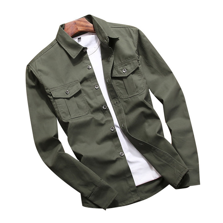 Herren Hemdjacke im Utility‑Look mit aufgesetzten Brusttaschen Drune