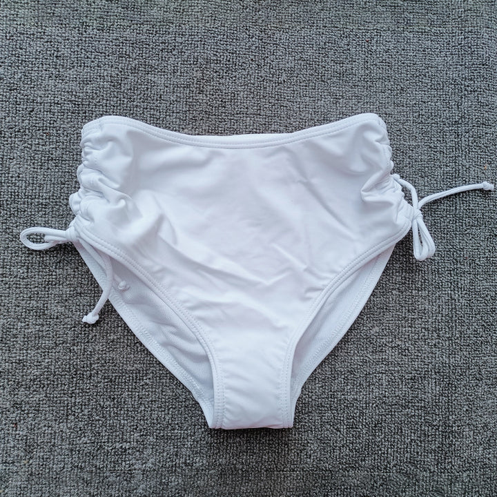 Damen Hochgeschnittene Bikinihose mit Raffung Drune