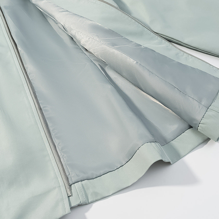 Damen Kurzjacke mit Reißverschluss, Kontrastkragen und Pattentaschen Drune