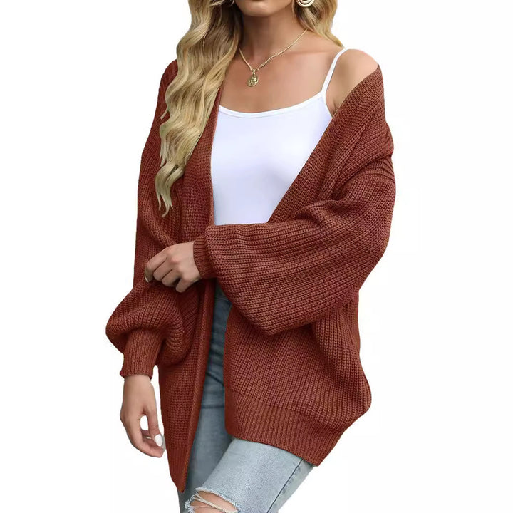 Damen Grobstrickjacke mit lässigem Schnitt und überschnittenen Schultern Drune