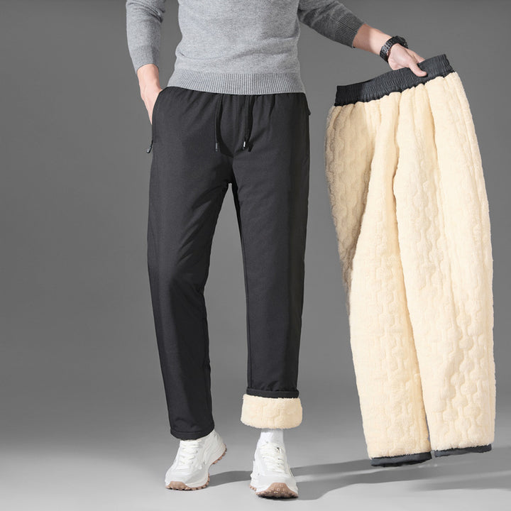 Herren leichte Travel-Jogginghose mit elastischem Bund, Kordelzug, verdeckten Reißverschlusstaschen und geradem Bein Drune