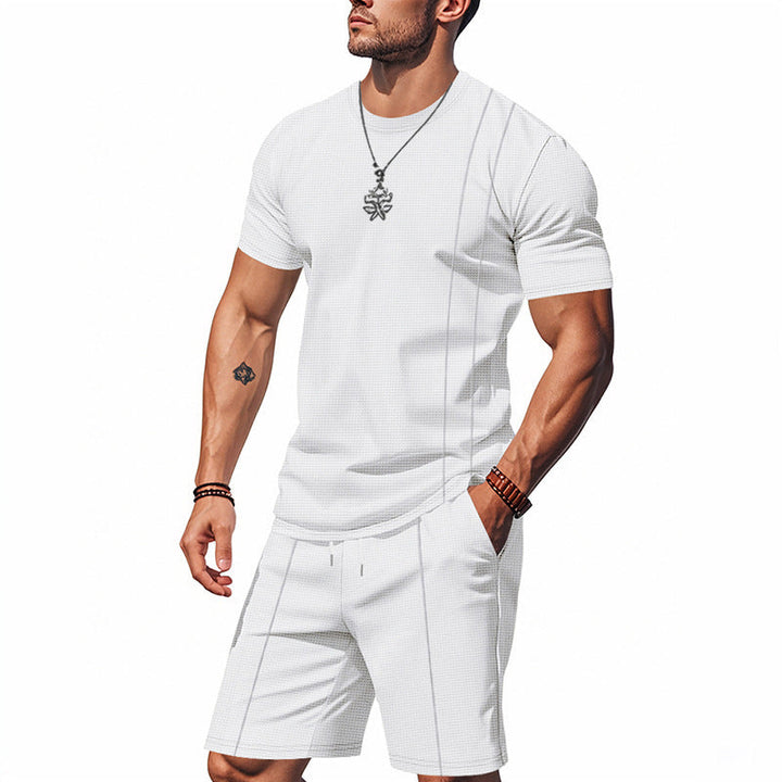 Herren Sportliches Kurzarm- und Shorts-Set aus atmungsaktivem Material Drune