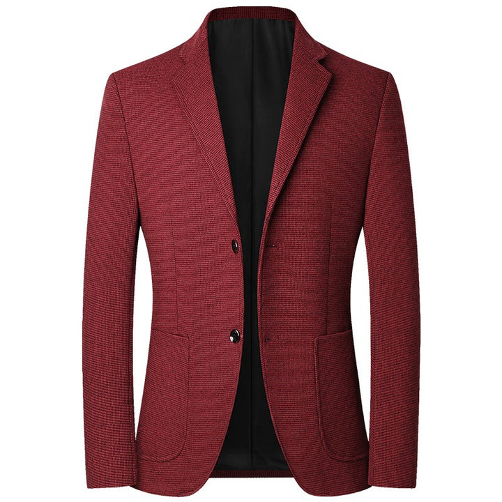 Herren Slim Fit Sakko mit feiner Struktur und klassischer Knopfleiste Drune