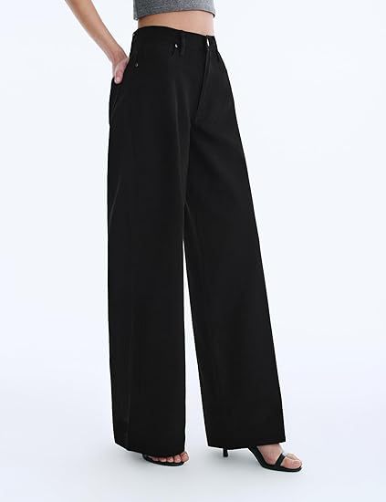 Damen High‑Waist weite Palazzo‑Hose aus leichtem Stretchstoff Drune
