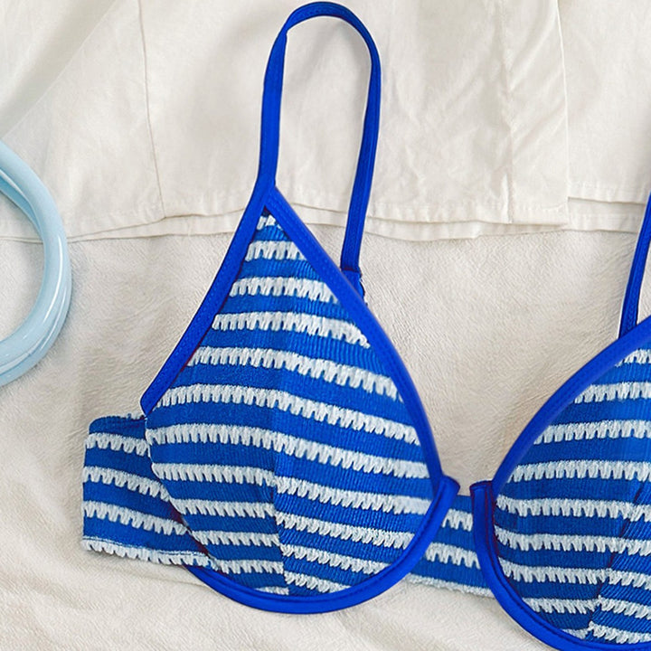 Damen Push-Up Bikini mit trendigem Streifenmuster Drune