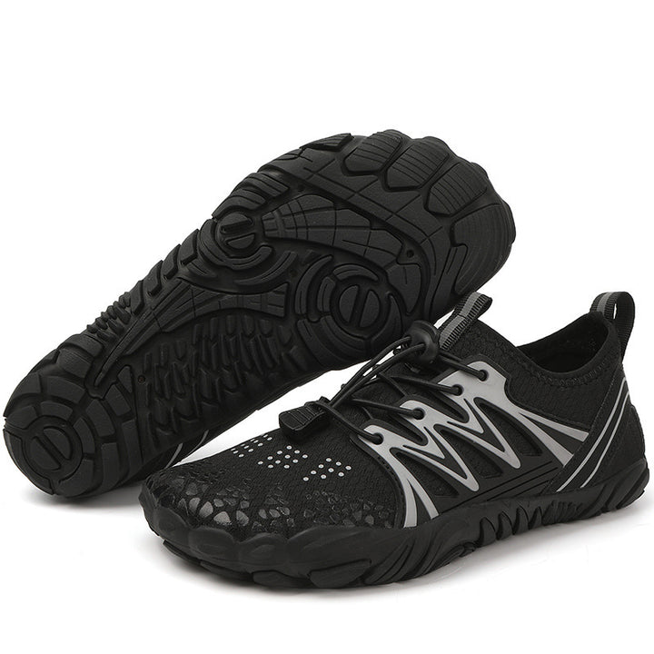 Damen leichte Wasserschuhe mit schnelltrocknendem Strickoberteil, elastischem Zugverschluss und rutschfester Profilsohle Drune