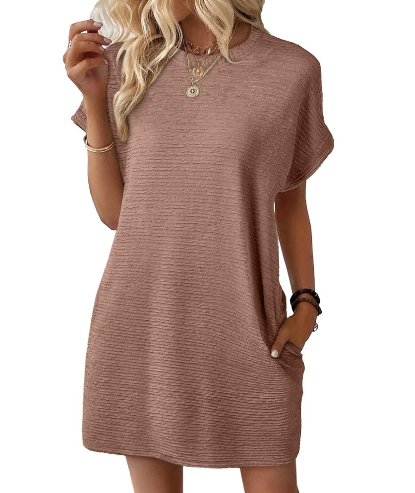 Damen lässiges V-Ausschnitt Kleid mit weitem Schnitt