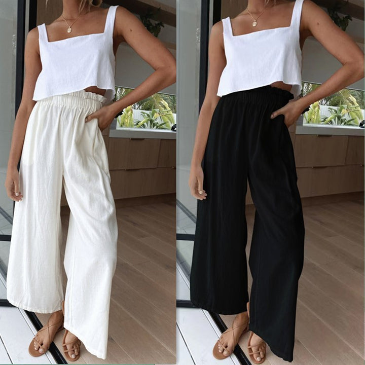 Damen Weite Sommerhose mit elastischem Bund und stilvollem Schnitt Drune