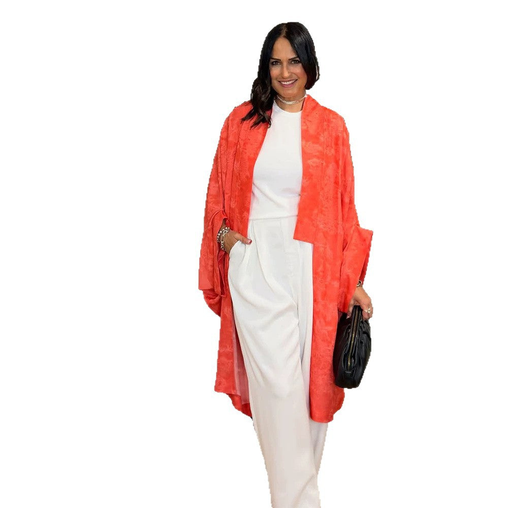 Damen Kaftan-Blazer-Set mit kimonoähnischen Ärmeln und weitem Palazzo-Hosen-Schnitt Drune