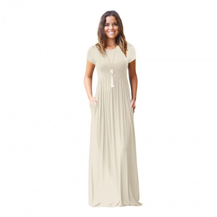 Damen Maxikleid mit praktischen Taschen und modisch fließendem Schnitt Drune