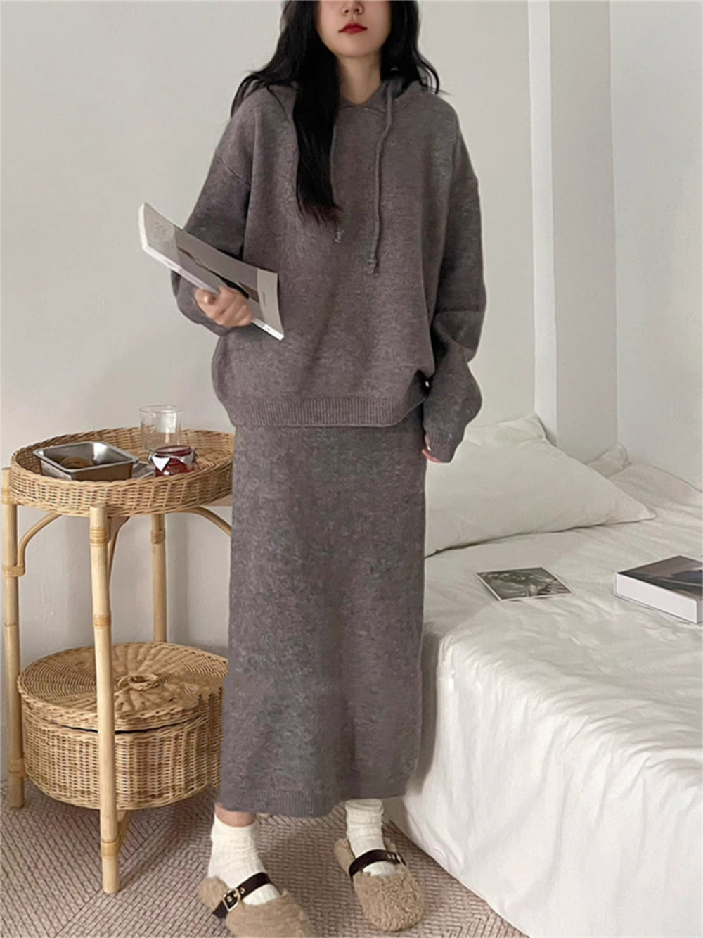 Damen Hoodie-Kleid mit elegantem Schnitt und praktischen Taschen Drune