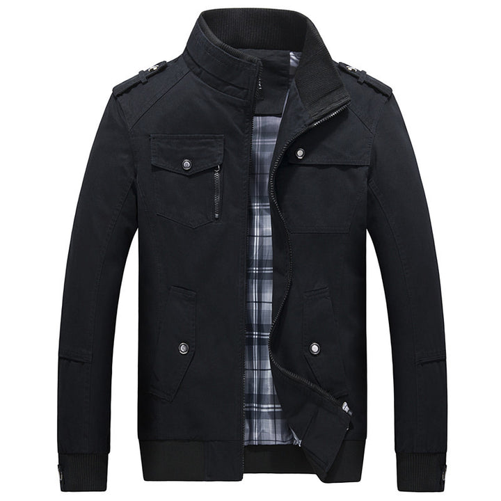 Herren Utility-Fieldjacke mit Stehkragen und kariertem Innenfutter Drune