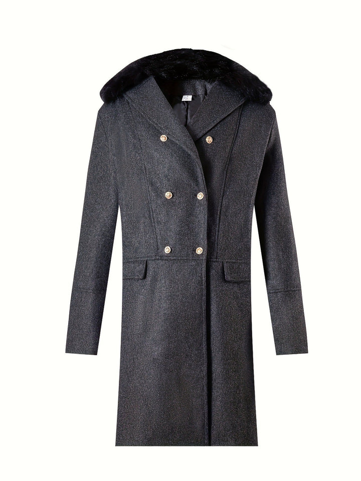 Herren elegante Wolljacke mit kunstfellkragen Drune