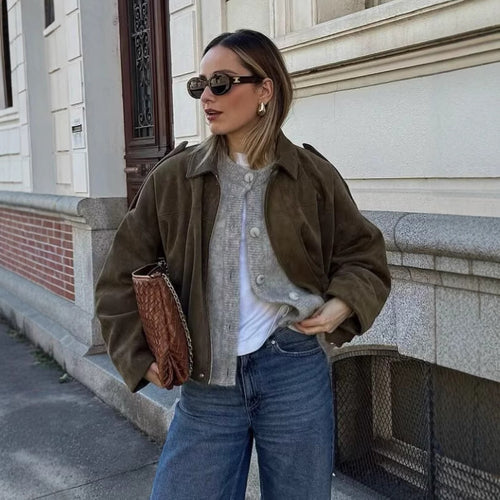 Damen Modische Kurzjacke mit legerem Schnitt