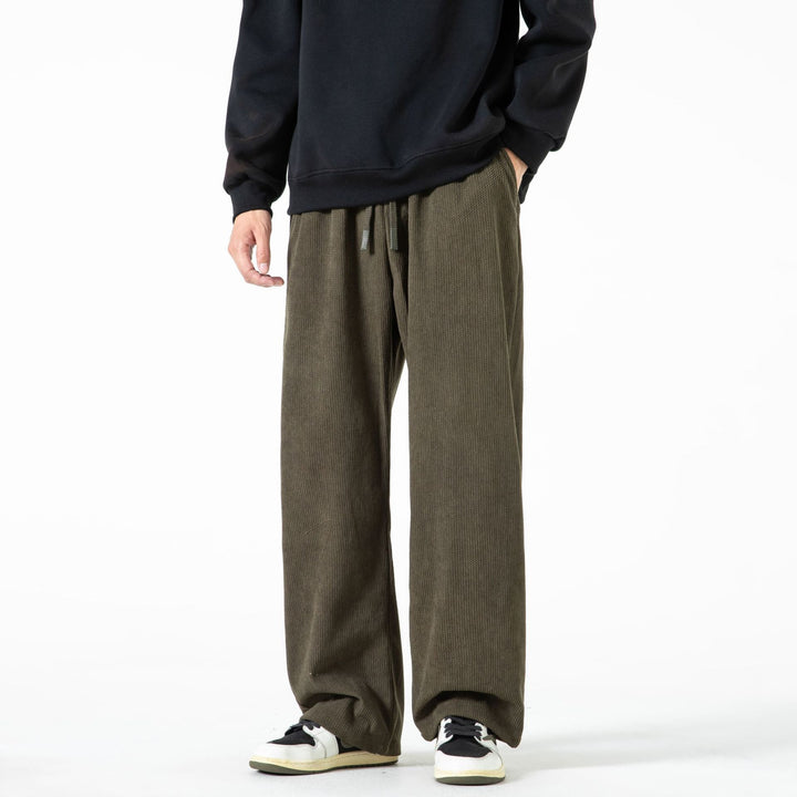 Damen Breit geschnittene Cordhose mit Tunnelzugbund und nachhaltigem Baumwollmix Drune