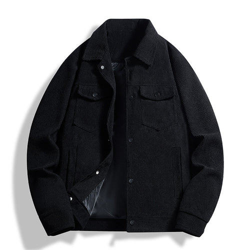 Herren Strukturierte Overshirt-Jacke mit wattierter Innenfütterung und Druckknopfblende Drune