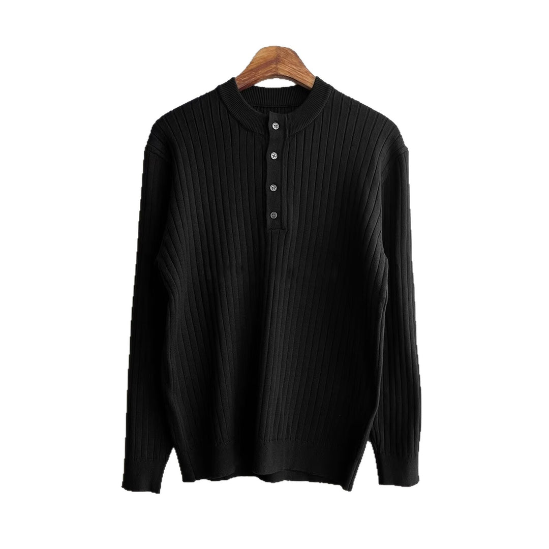 Herren Elegantes Langarmshirt mit Knopfleiste Drune