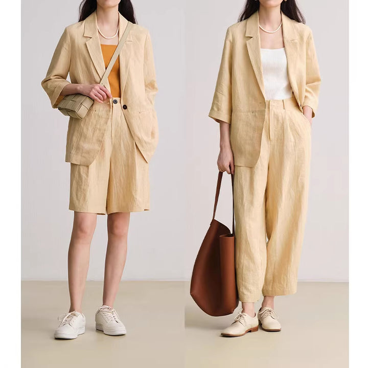 Damen Bequeme und elegante Leinenhose Drune