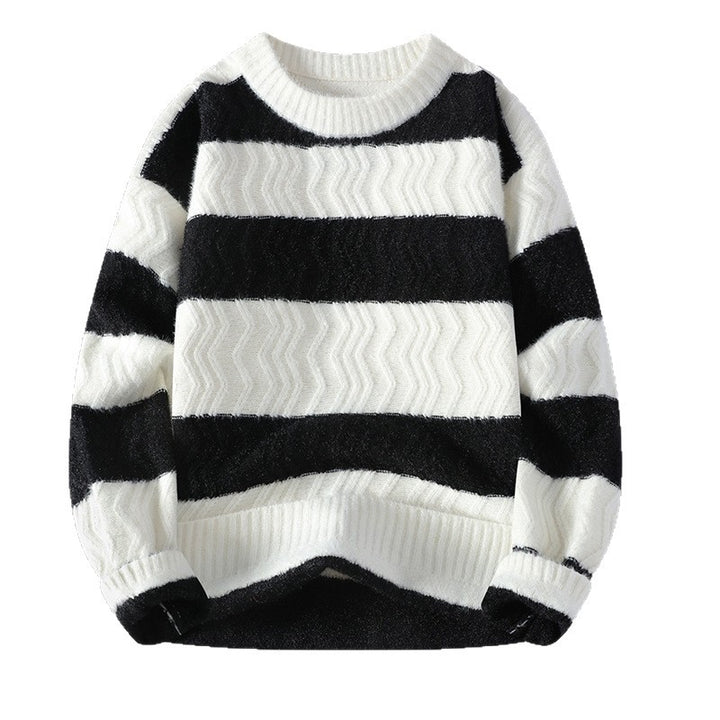 Herren Grobstrickpullover mit Wellenmuster Drune