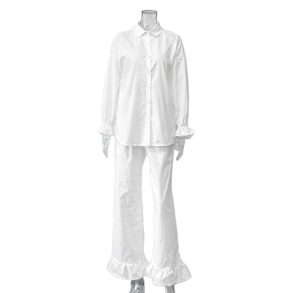 Damen lässiges Pyjama-Set aus atmungsaktiver Baumwolle Drune