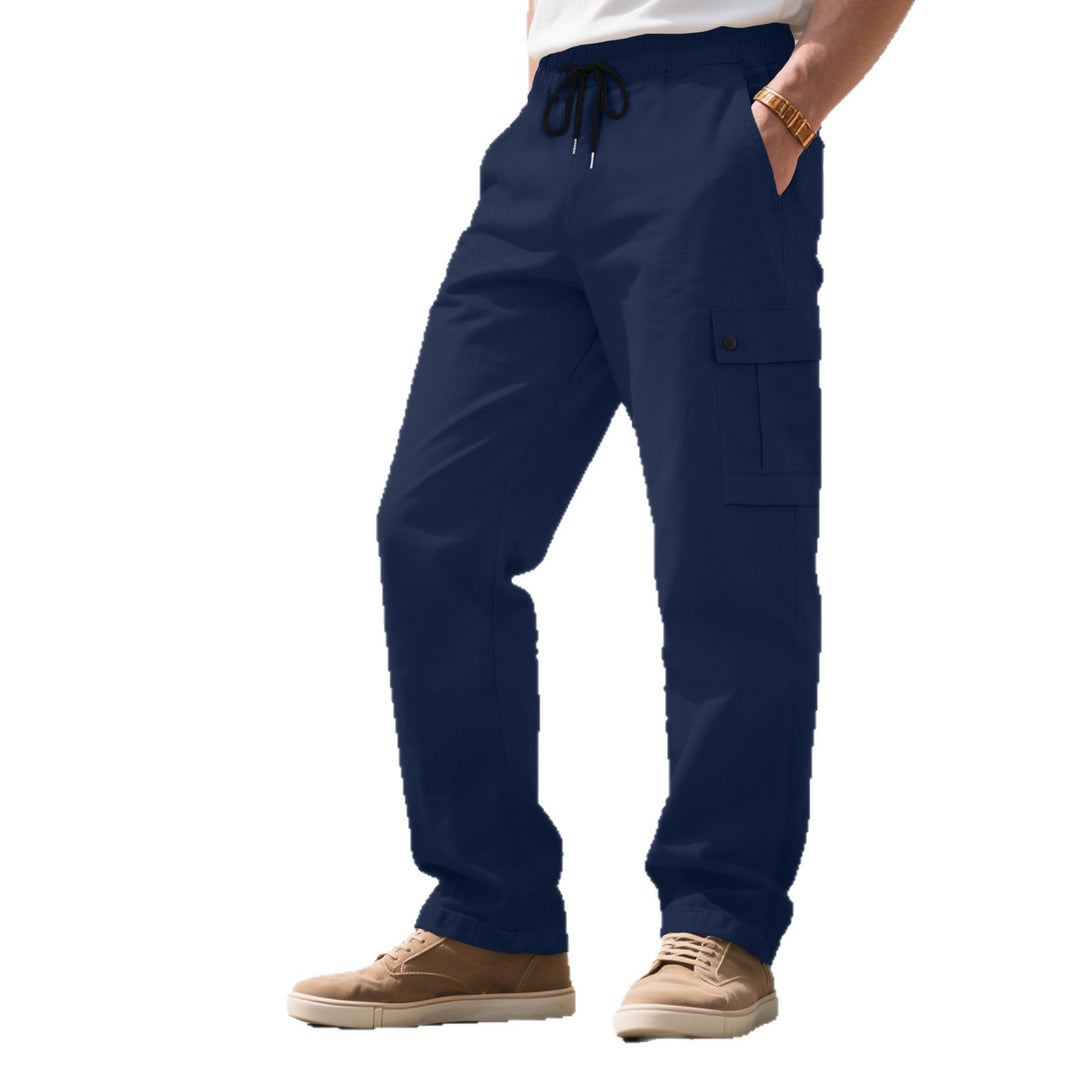 Herren nan urbane utilitarische Cargohose mit elastischem Komfortbund, Tunnelzug und verschließbaren Klappentaschen Drune