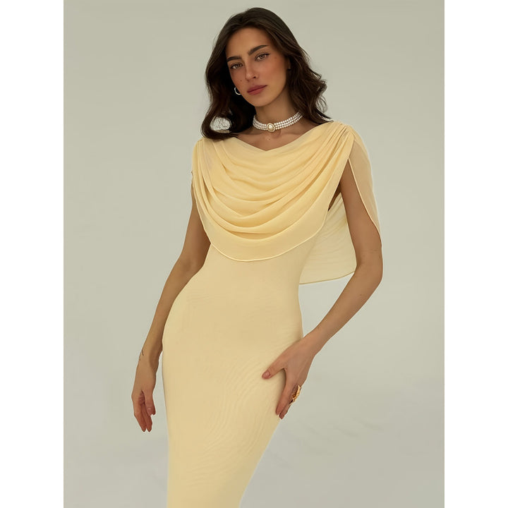 Damen Etuikleid mit drapiertem Oberteil und elegantem Rückendetail Drune