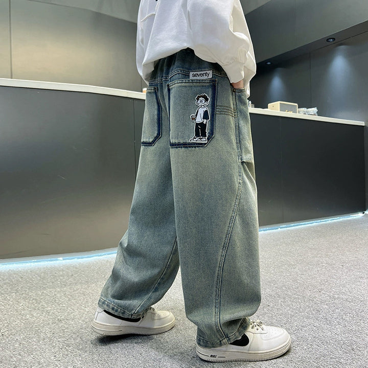 Unisex weite Baggy-Jeans mit einzigartigen Applikationen Drune