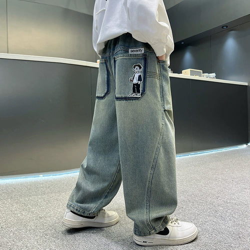 Unisex weite Baggy-Jeans mit einzigartigen Applikationen Drune