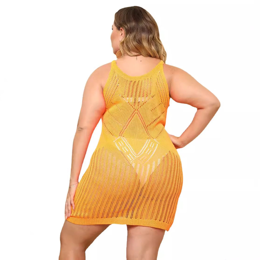 Damen luftiger Netz-Strandkleid Drune