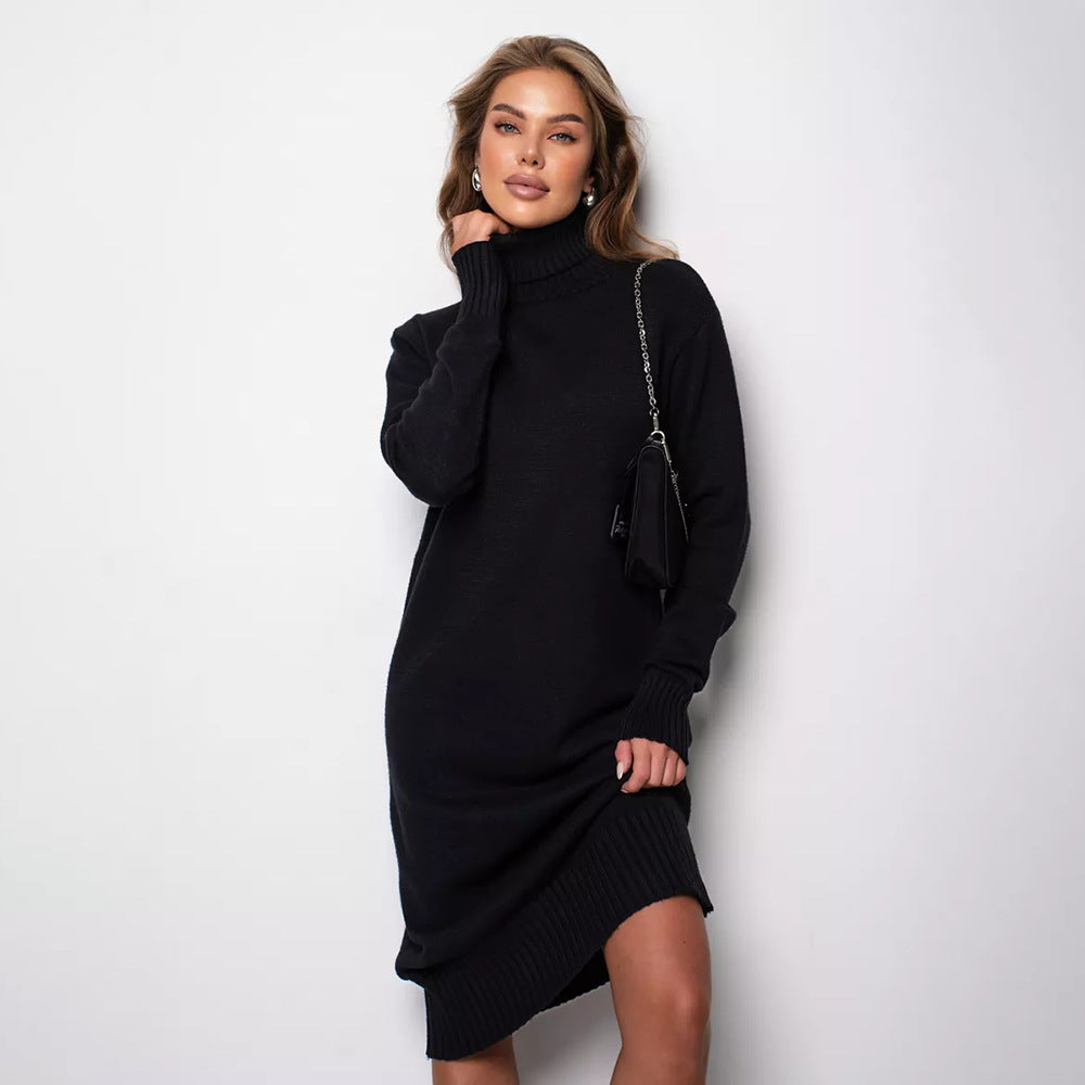 Damen Strickkleid mit rollkragen und lässigem Schnitt Drune