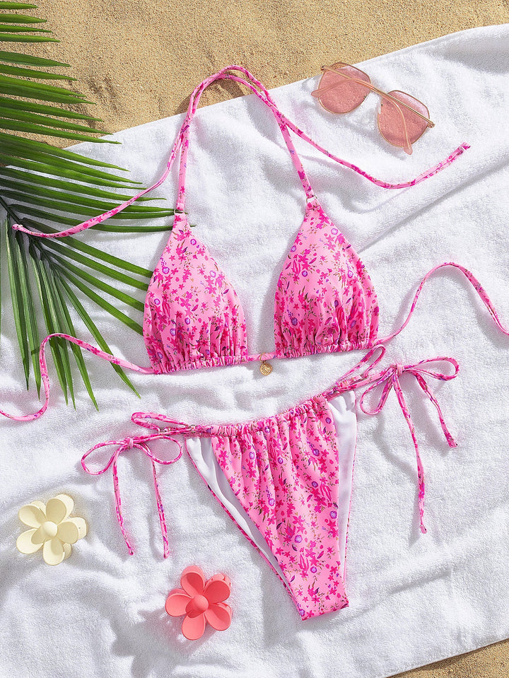 Damen Triangel-Bikini mit verspielten Bindebändern Drune