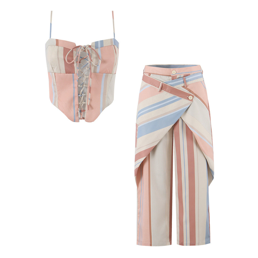 Damen Wickel-Hose mit weitem Bein und asymmetrischem Überwurf Drune