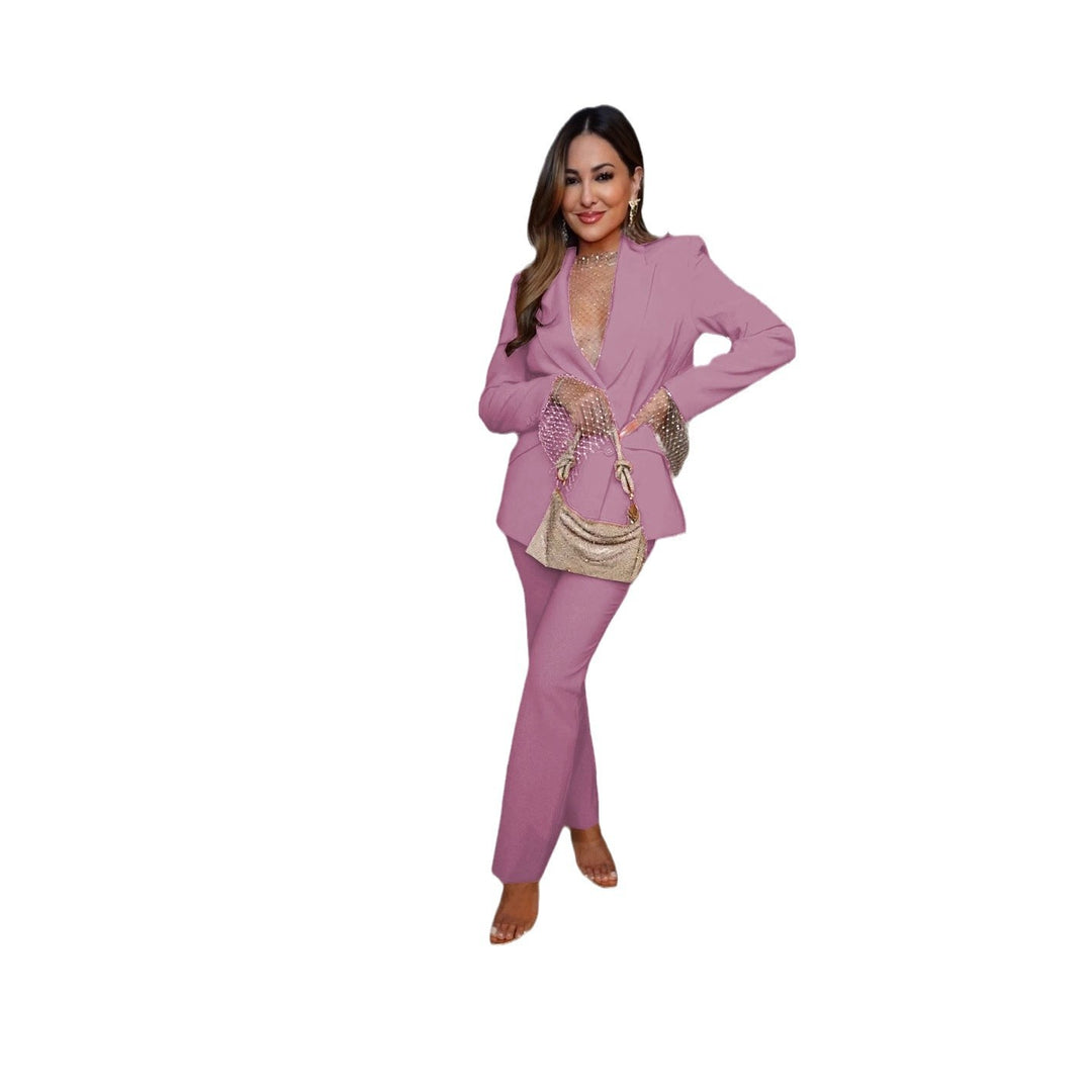 Damen Eleganter Blazer und Hosenanzug mit schickem Schnitt Drune