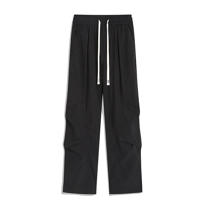Herren Utility-Cargo-Loungehose mit Tunnelzugbund, Mehrfachtaschen & weitem Bein Drune