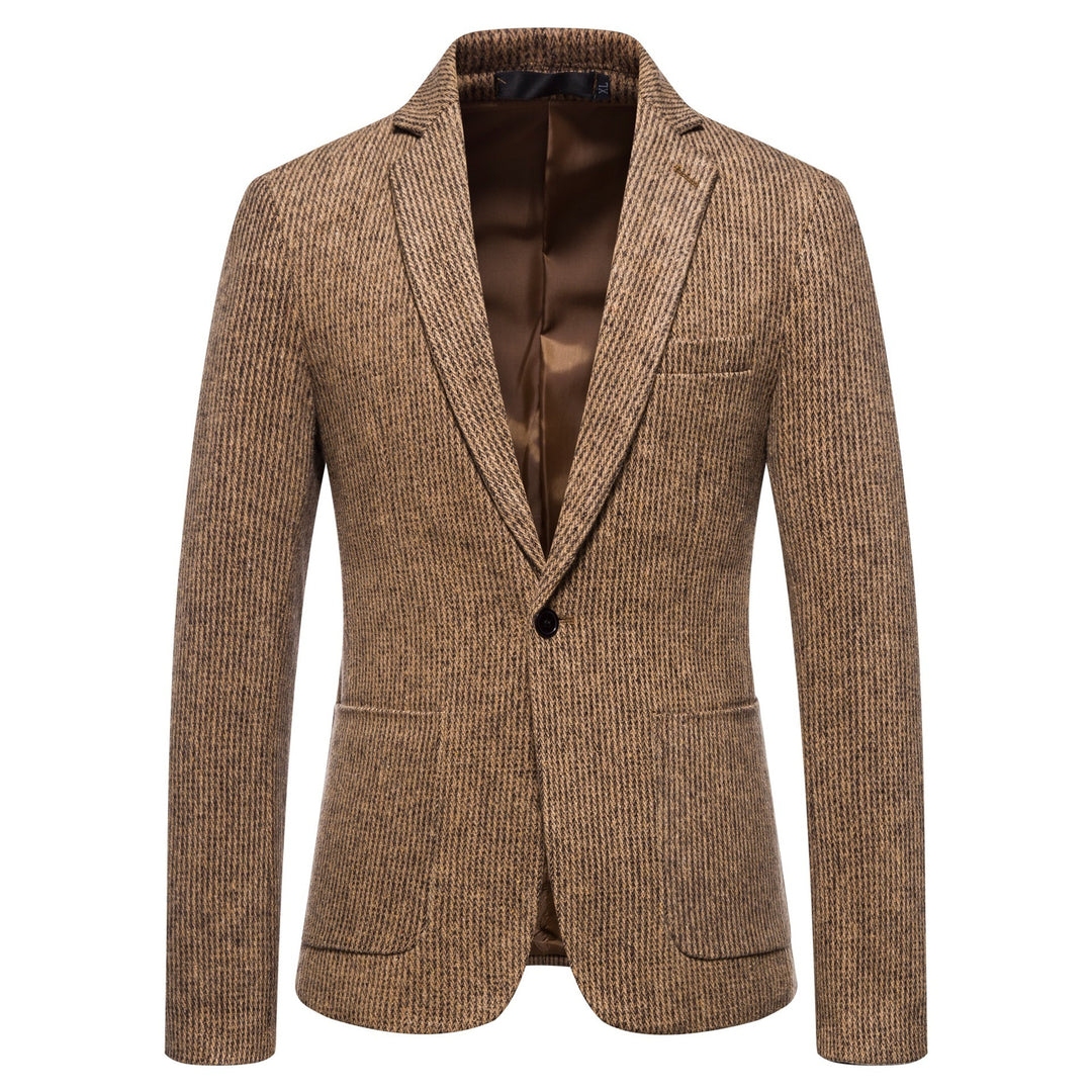 Herren eleganter Strickblazer mit strukturiertem Design und schmalem Schnitt Drune