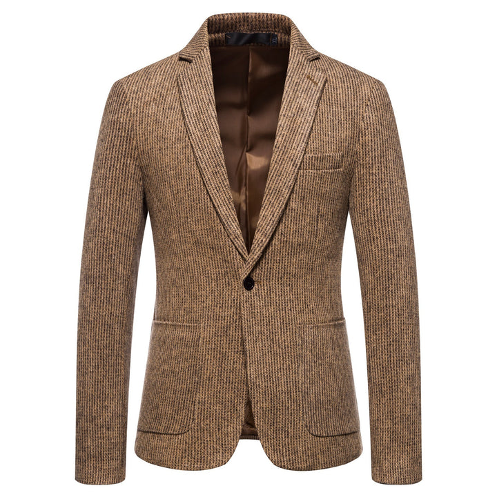 Herren eleganter Strickblazer mit strukturiertem Design und schmalem Schnitt Drune