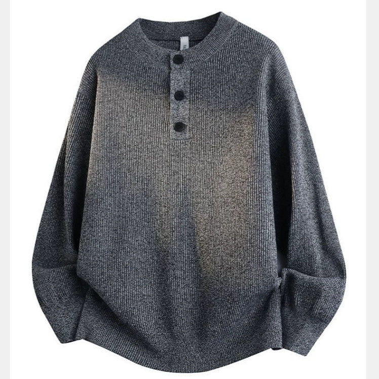 Herren Grobstrickpullover mit Knopfleiste Drune