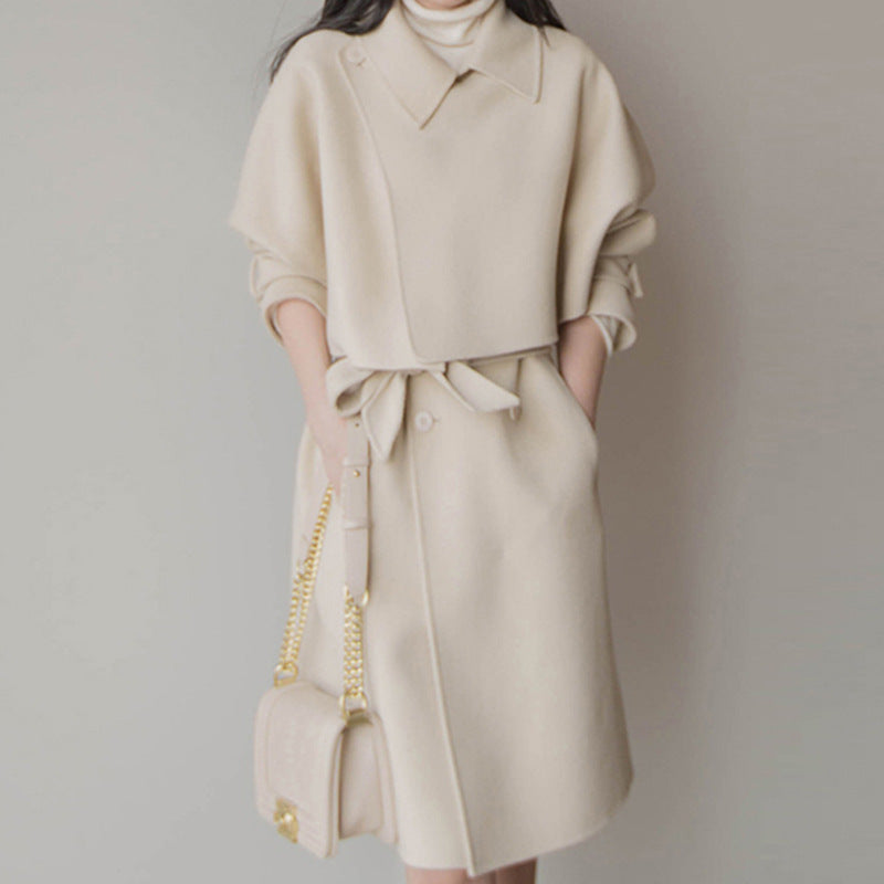 Damen Elegante Übergangsjacke mit Taillengürtel Drune