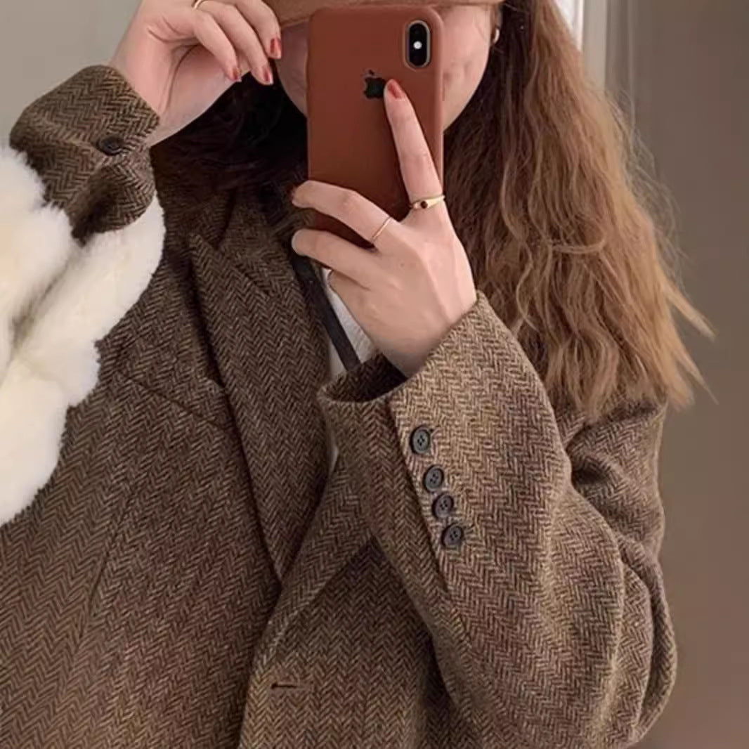 Damen Übergroßer Wollblazer Drune