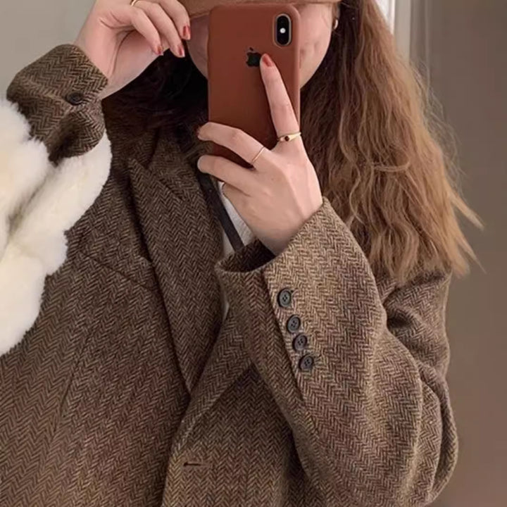 Damen Übergroßer Wollblazer Drune