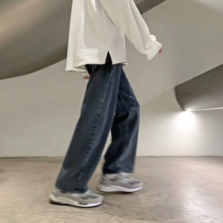 Herren Lässige Denim-Hose mit weitem Schnitt Drune