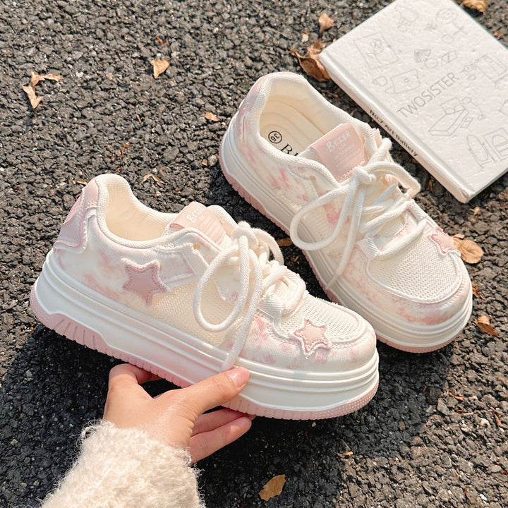 Damen Volumen‑Sneaker mit dekorativen Sterneinsätzen, Multi‑Layer‑Plateau und atmungsaktiver Mesh‑Konstruktion Drune