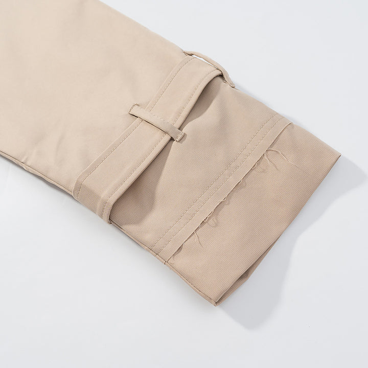 Damen Trendige cropped Trenchjacke mit doppeltem Knopfverschluss Drune