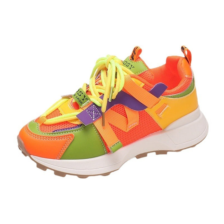 Damen Chunky-Plateau-Sneaker mit atmungsaktivem Mesh und montierten Riemen Drune